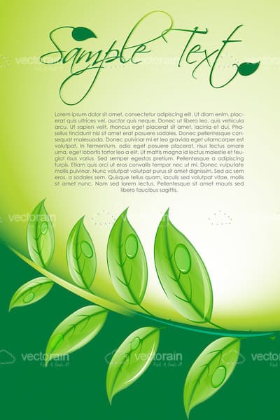 Nature Inspired Vector Background with Sample Text